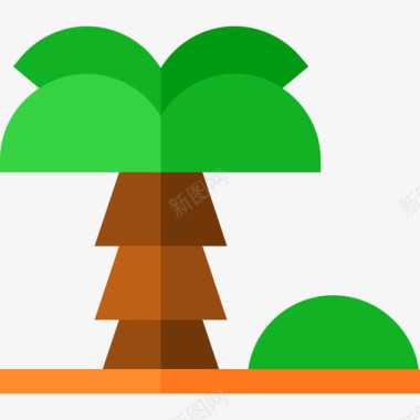 大椰子椰子树热带平坦图标图标