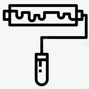 油漆刮刀油漆辊建筑设备图标图标