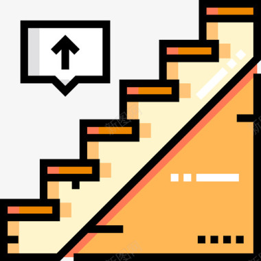 楼梯家居生活11线性颜色图标图标