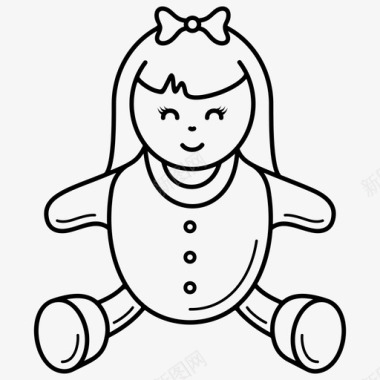女孩娃娃婴儿衣服图标图标