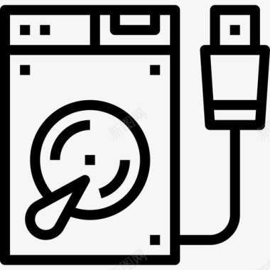 硬盘硬盘计算机与技术3线性图标图标