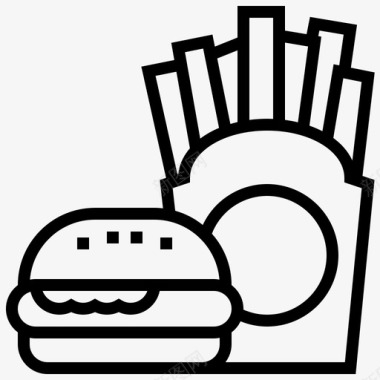 法式快餐汉堡包餐食图标图标