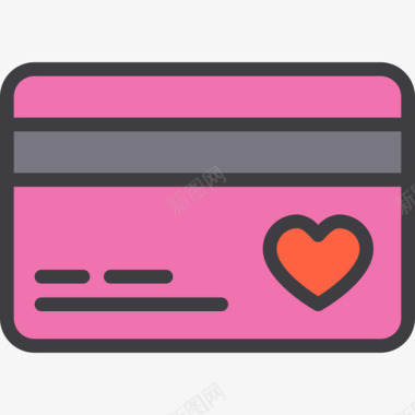 信用卡love72线性彩色图标图标