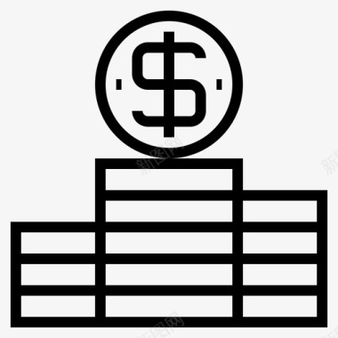 钱堆商业数字图标图标