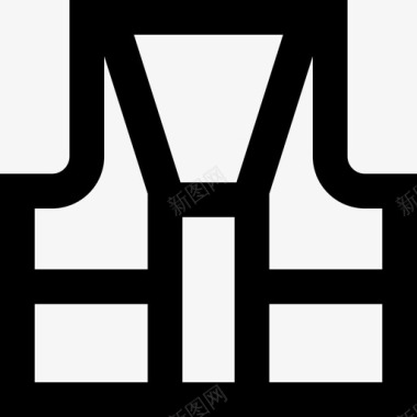 救生衣救生衣船直线型图标图标