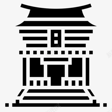 日本神社佛寺神龛图标图标