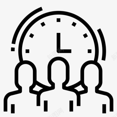 时间工作时间业务人力图标图标
