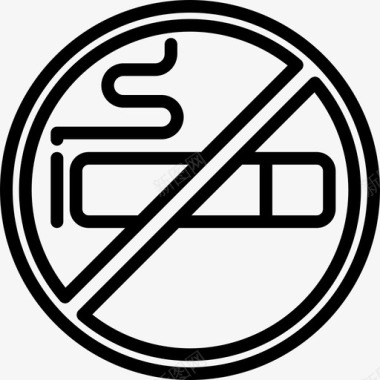 线型禁止吸烟机场50直线型图标图标