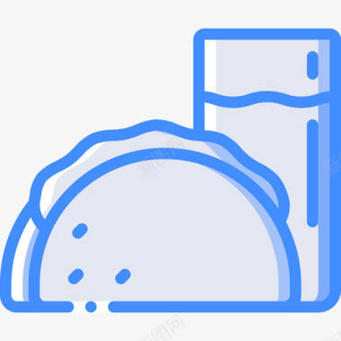 玉米卷快餐42蓝色图标图标