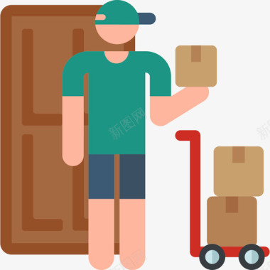 送货员送货员城市象形图2彩色图标图标