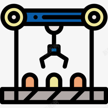 工程效果图机械手臂工程6线颜色图标图标