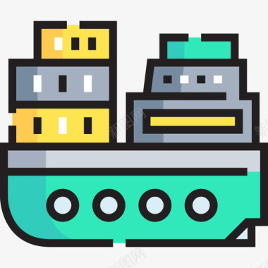 线型货船运输87线型颜色图标图标