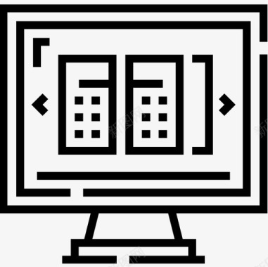 智能电视互联网技术5线性图标图标