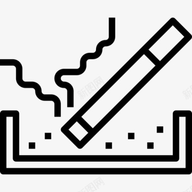停止吸烟吸烟酒店和水疗直系图标图标