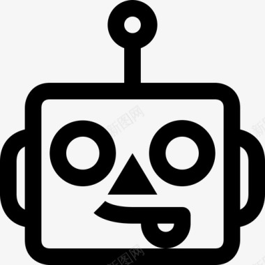 可爱机器人搞笑化身表情符号图标图标