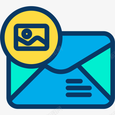 邮件标志电子邮件多媒体35线性颜色图标图标