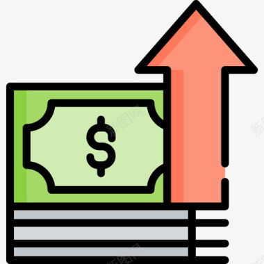金钱罐子金钱投资11线性颜色图标图标