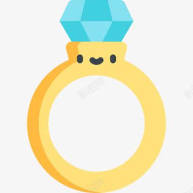 订婚戒指结婚70扁平图标图标
