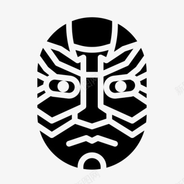 歌舞伎面具戏剧日本图标图标