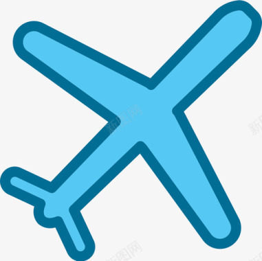 飞机酒店和旅行4蓝色图标图标