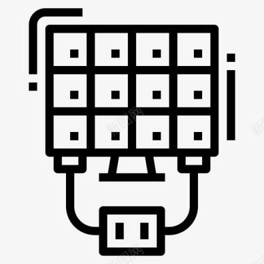 太阳能充电桩太阳能电池电池能源图标图标