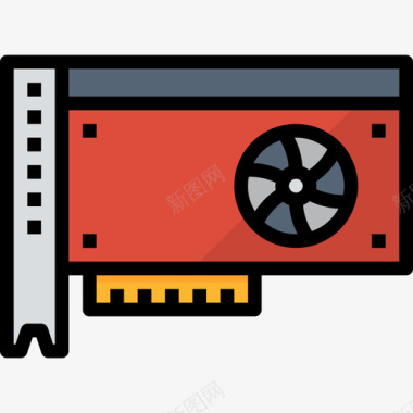上下剪切线显卡计算机技术5线颜色图标图标