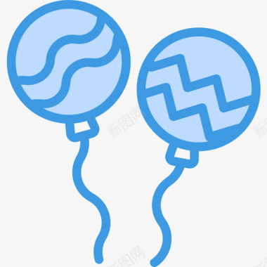 气球节日5蓝色图标图标
