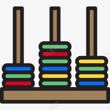 算盘矢量图算盘玩具9线颜色图标图标