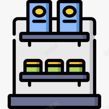 奶制品货架货架零售8线性颜色图标图标