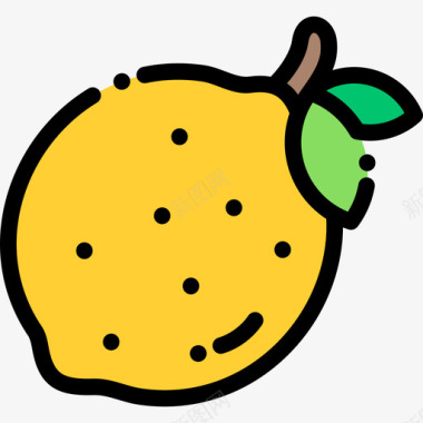 柠檬水果蔬菜9线形颜色图标图标