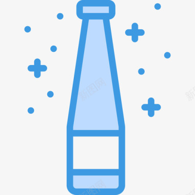 瓶子酒精饮料4蓝色图标图标
