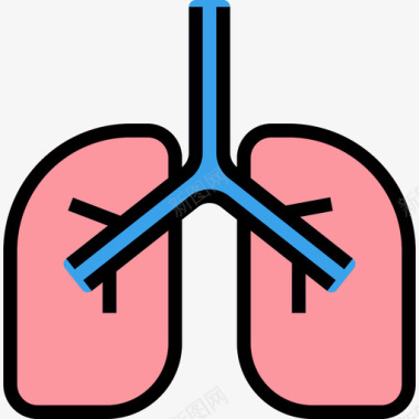 肺状况肺医疗保健2线性颜色图标图标