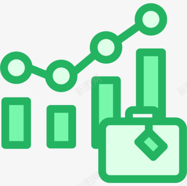 饼图分析8线形绿色图标图标