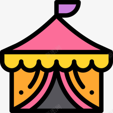 icon图片马戏团魔术4线性色彩图标图标