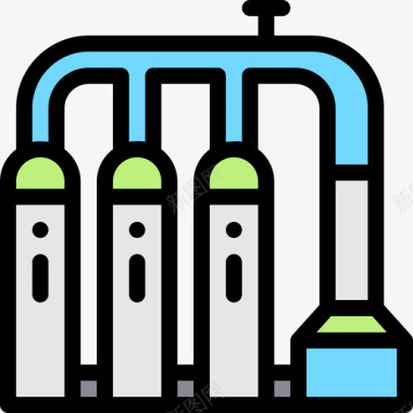 过滤过程过滤工业过程14线性颜色图标图标