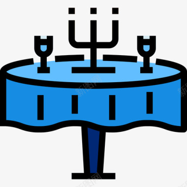 生活中的标志餐桌生活方式3线性颜色图标图标