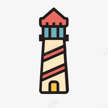 红绿精美背景Lighthouse 灯塔图标