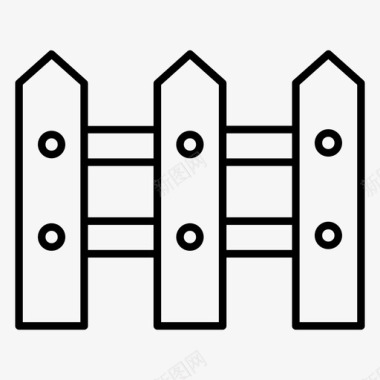 篱笆木栅栏铁栅栏图标图标