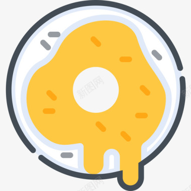 甜甜圈甜甜圈早餐4双色图标图标