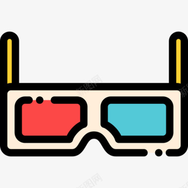 3d眼镜风景艺术16线性颜色图标图标