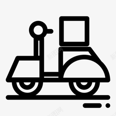 摩托车交付物流托运人图标图标