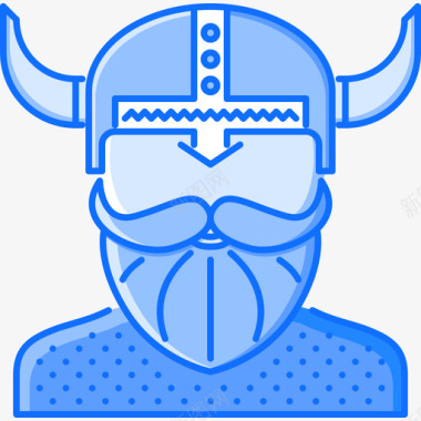北欧海盗文化8蓝色图标图标