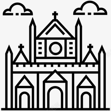 巴西旅游圣诞老人大教堂建筑天主教图标图标