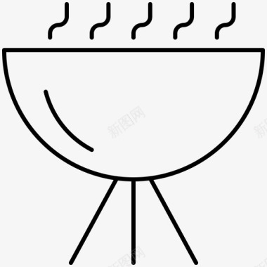 烤炉烧烤野营图标图标