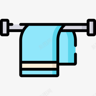 洗漱毛巾毛巾健身47线性颜色图标图标
