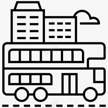 公交地铁标识伦敦地铁巴士双层巴士本地交通图标图标