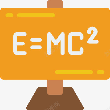 原子核物理爱因斯坦物理6级平面图标图标