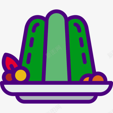 食品和餐厅果冻食品78线性颜色图标图标
