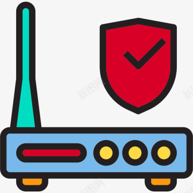图标下载设备互联网安全41线性颜色图标图标