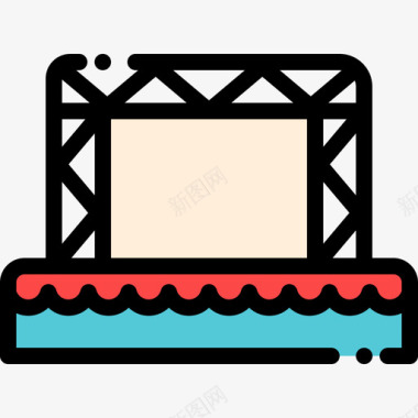 舞台标志舞台风景艺术16线条色彩图标图标